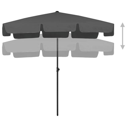 Beach Parasol | Anthracite | Polyester | Large | UV-resistant materials