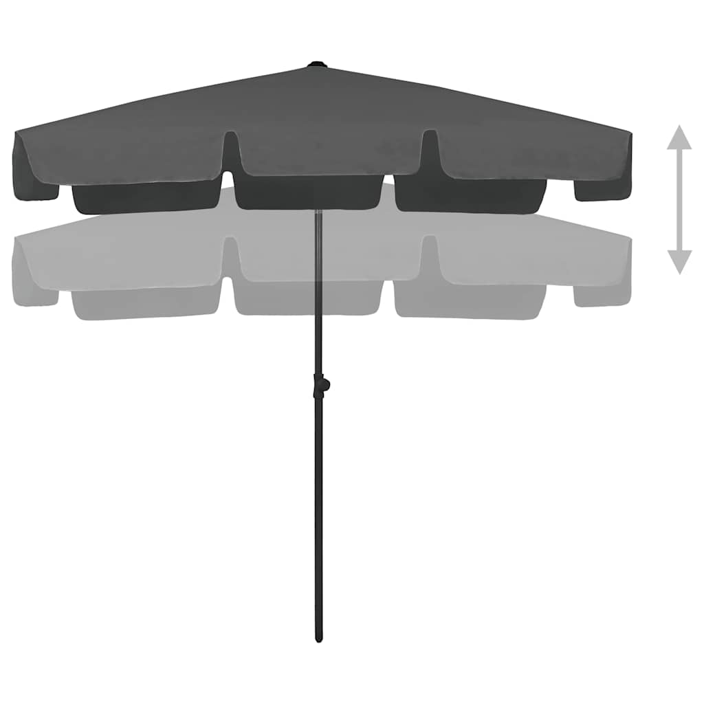 314729 vidaXL Beach Parasol Anthracite 200x125 cm