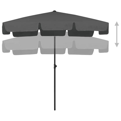 314729 vidaXL Beach Parasol Anthracite 200x125 cm