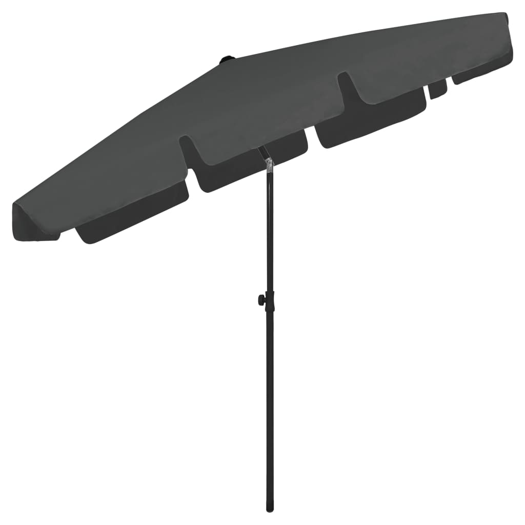 Beach Parasol | Anthracite | Polyester | Large | UV-resistant materials