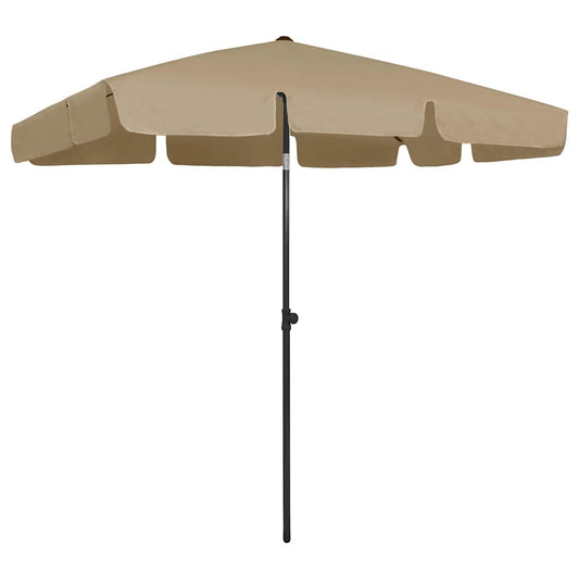 Beach Parasol | Taupe | Polyester | 200x125 cm | Rectangular | Tiltable