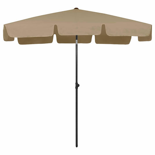 Beach Parasol | Taupe | Polyester | 200x125 cm | Rectangular | Tiltable