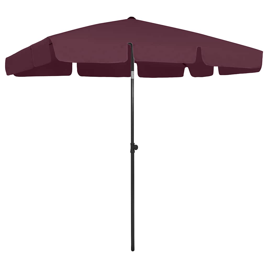314731 vidaXL Beach Parasol Bordeaux Red 200x125 cm