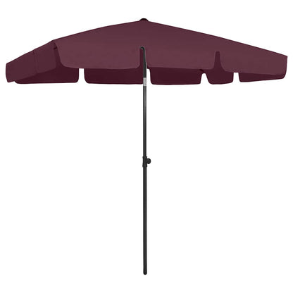 314731 vidaXL Beach Parasol Bordeaux Red 200x125 cm