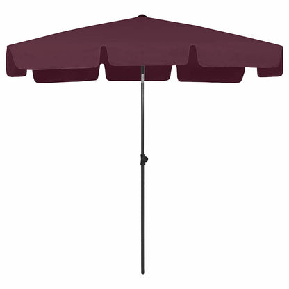 314731 vidaXL Beach Parasol Bordeaux Red 200x125 cm