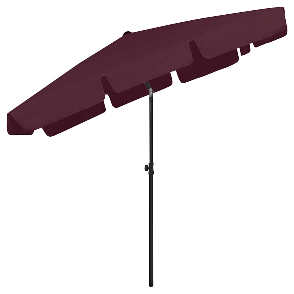 314731 vidaXL Beach Parasol Bordeaux Red 200x125 cm