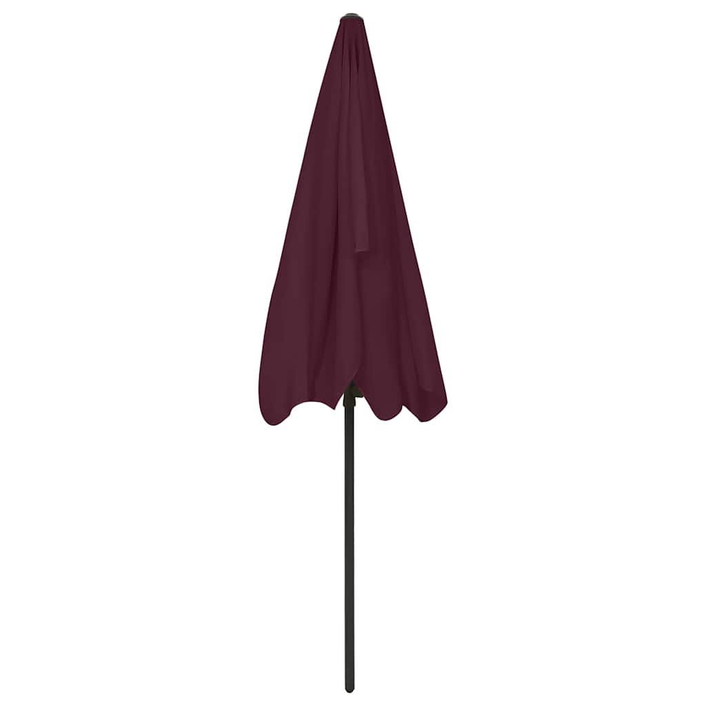 314731 vidaXL Beach Parasol Bordeaux Red 200x125 cm