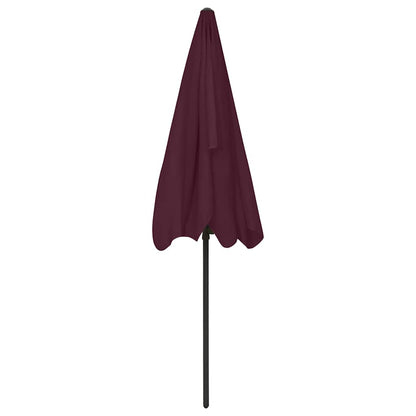 314731 vidaXL Beach Parasol Bordeaux Red 200x125 cm