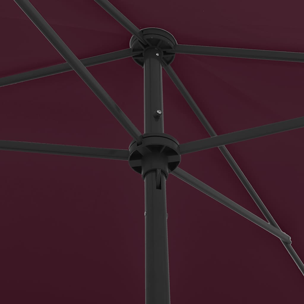 314731 vidaXL Beach Parasol Bordeaux Red 200x125 cm