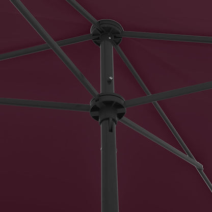 314731 vidaXL Beach Parasol Bordeaux Red 200x125 cm