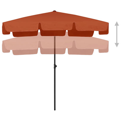 314732 vidaXL Beach Parasol Terracotta 200x125 cm