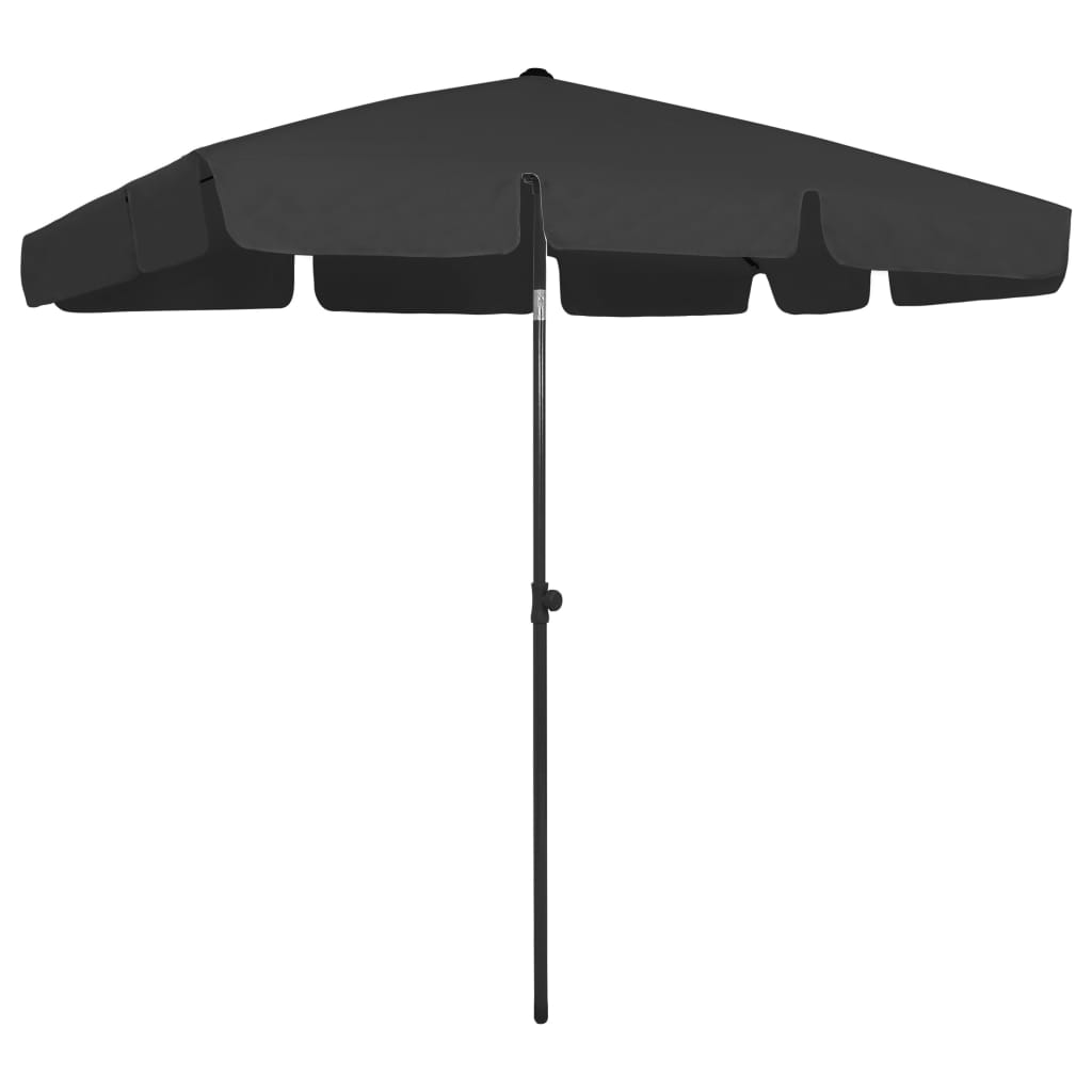 314733 vidaXL Beach Parasol Black 200x125 cm