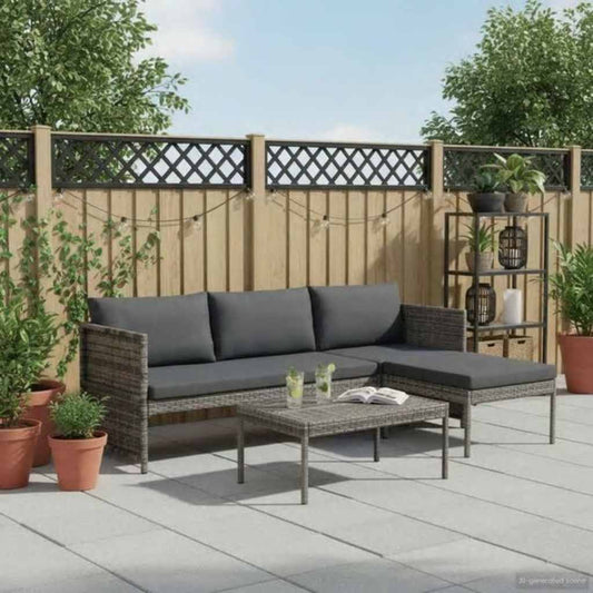 Garden Lounge Set | Grey | PE rattan | Large |  Modular