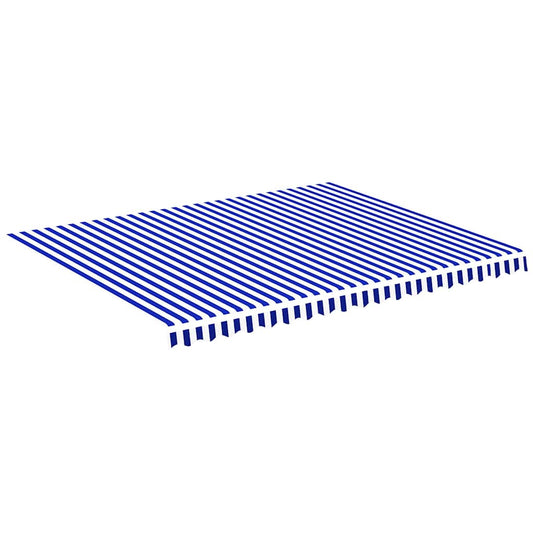 Awning Replacement Fabric Blue and White 450x350 cm Polyester