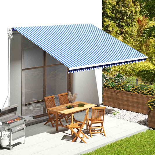 Awning Replacement Fabric Blue and White 450x350 cm Polyester