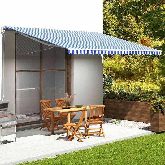 Awning Replacement Fabric Blue and White 480x345 cm Polyester