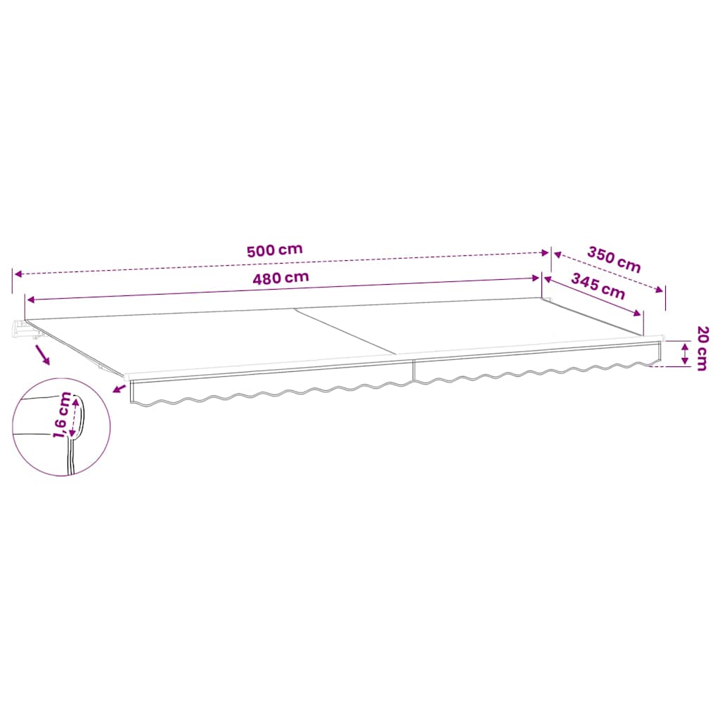Awning Replacement Fabric Cream 500x350 cm Polyester