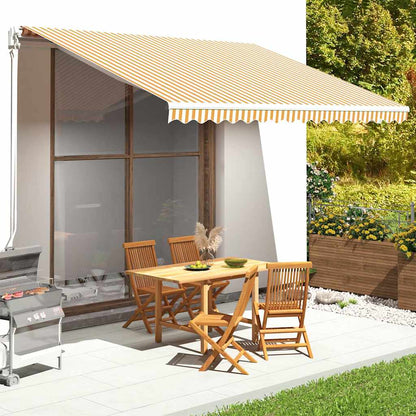 Awning Replacement Fabric Yellow and White 400x350 cm Polyester
