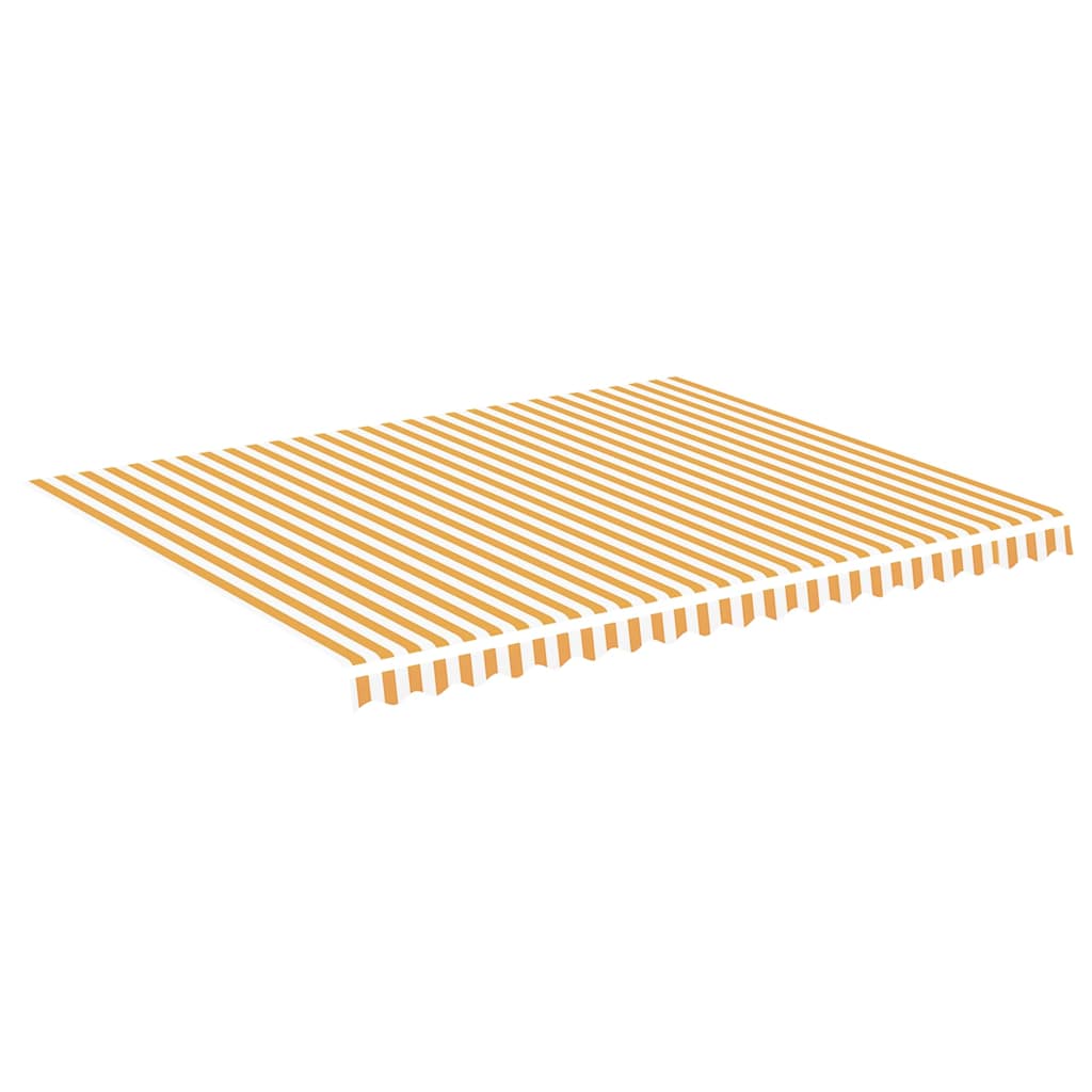 Awning Replacement Fabric Yellow and White 450x350 cm Polyester