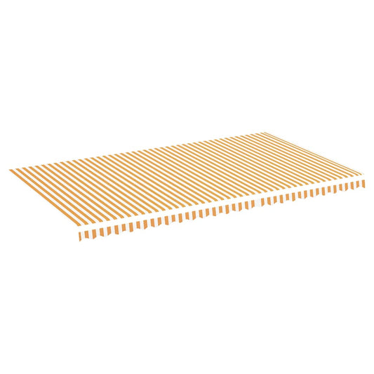 Awning Replacement Fabric Yellow and White 580x345 cm Polyester