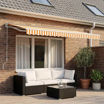 Awning Replacement Fabric Yellow and White 600x350 cm Polyester