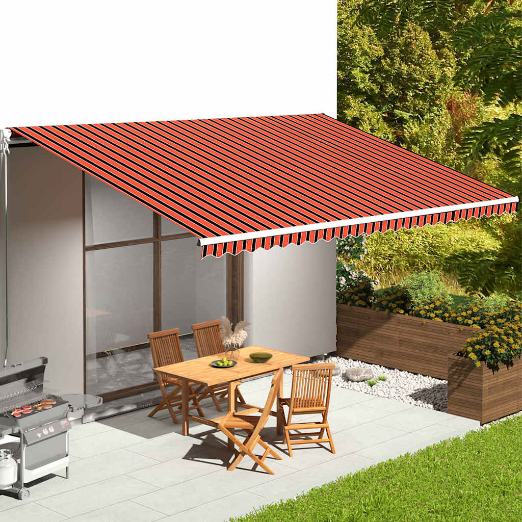 Awning Replacement Fabric Orange and Brown 600x350 cm Polyester