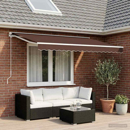 Awning Replacement Fabric Brown 500x350 cm Polyester