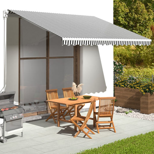 Replacement Fabric for Awning Anthracite and White 4x3.5 m