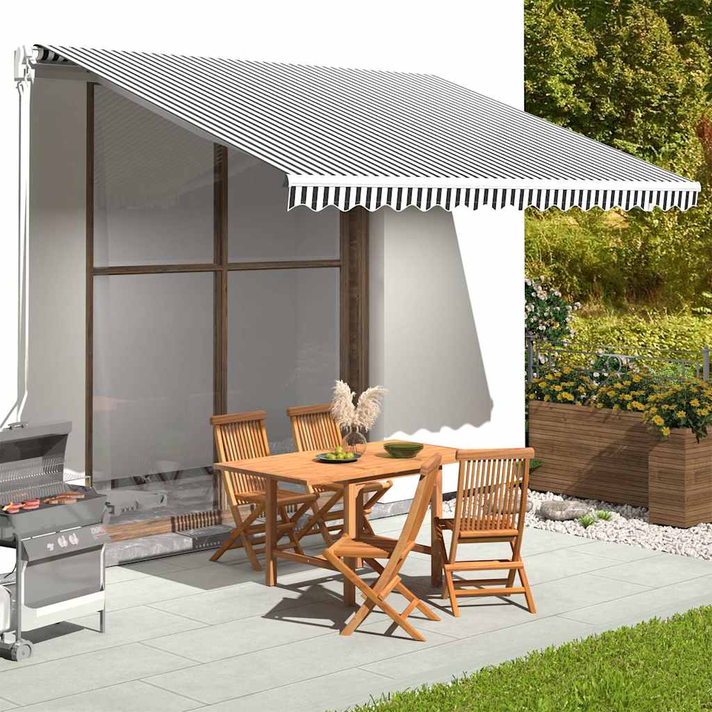 Awning Replacement Fabric Anthracite and White 400x350 cm