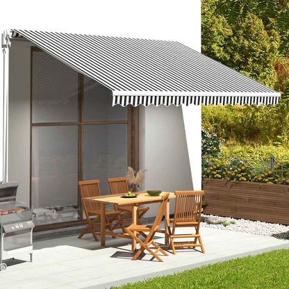 Awning Replacement Fabric Anthracite and White 450x350 cm