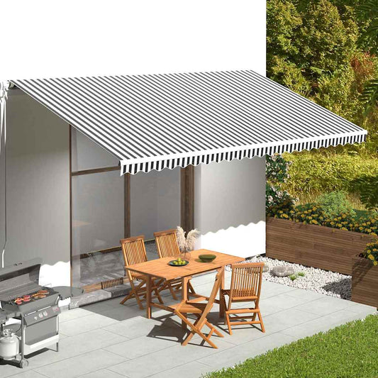 Awning Replacement Fabric Anthracite and White 600x300 cm Polyester