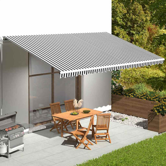 Awning Replacement Fabric Anthracite and White 600x350 cm Polyester