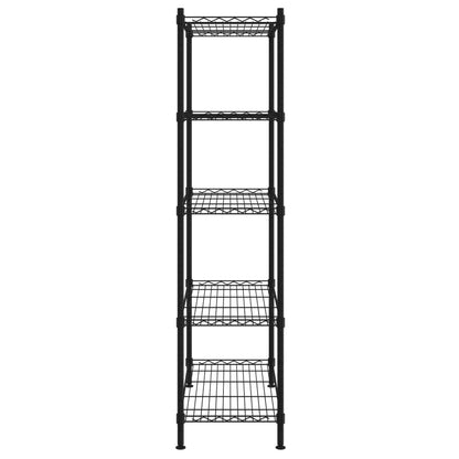 5-Tier Storage Shelf 90x35x180 cm Black 250 kg