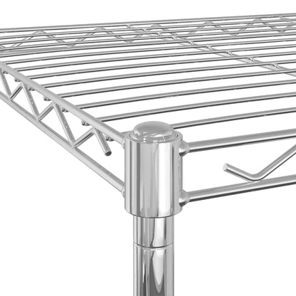 5-Tier Storage Shelf with Wheels 75x35x155 cm Chrome 250 kg