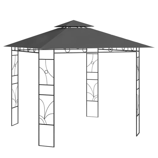 313914 vidaXL Gazebo 3x3x2,7 m Anthracite 160 g/m²