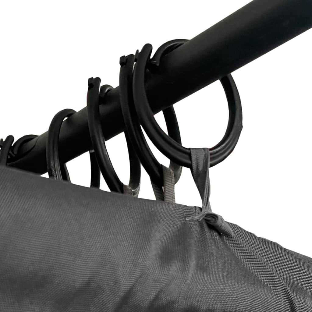 Sun Lounger With Curtains | Anthracite | Powder-coated steel, fabric