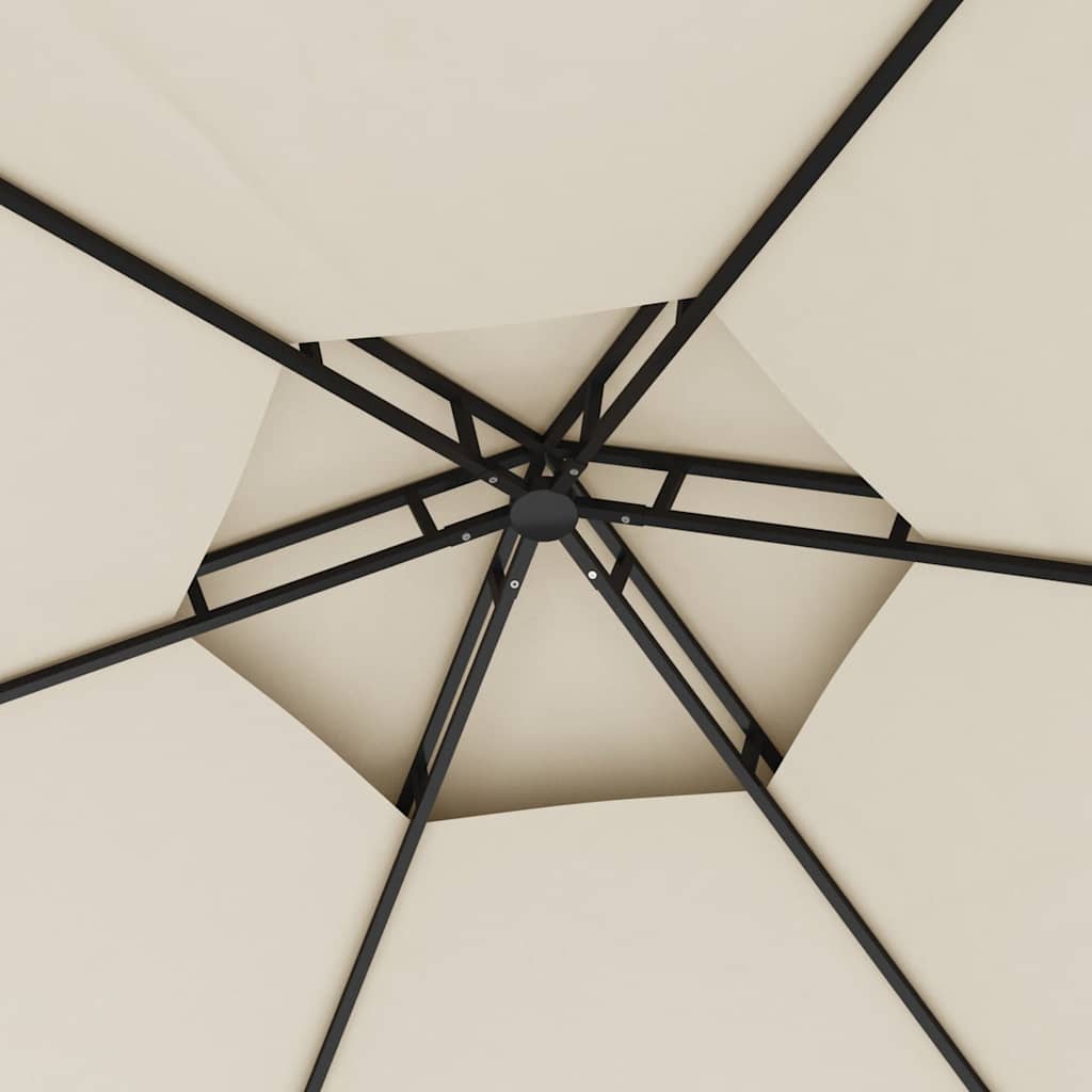 Gazebo with Sidewalls 3.1x2.7 m Cream