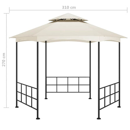 Gazebo with Sidewalls 3.1x2.7 m Cream