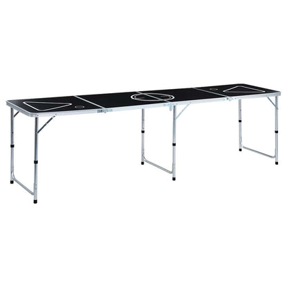 Folding Beer Pong Table with Cups and Balls 240 cm