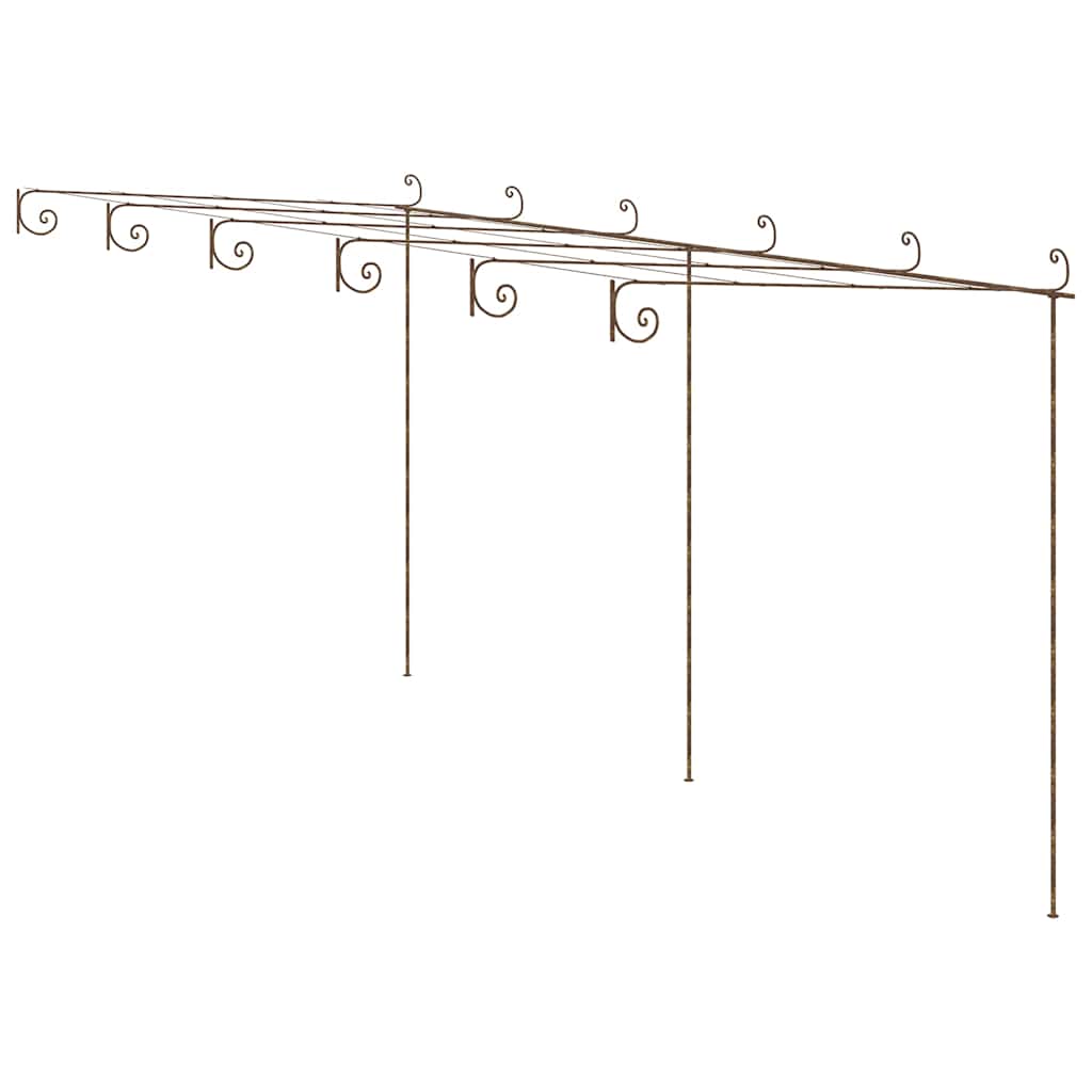 313999 vidaXL Garden Pergola Antique Brown 6x3x2,5 m Iron