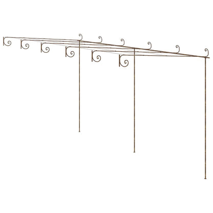 313999 vidaXL Garden Pergola Antique Brown 6x3x2,5 m Iron