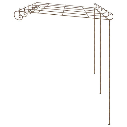 313999 vidaXL Garden Pergola Antique Brown 6x3x2,5 m Iron