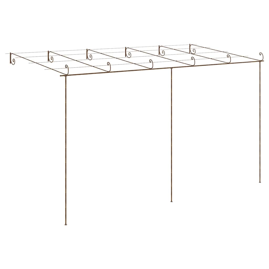 313999 vidaXL Garden Pergola Antique Brown 6x3x2,5 m Iron