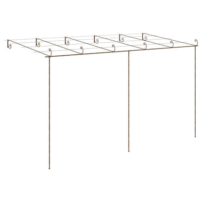 313999 vidaXL Garden Pergola Antique Brown 6x3x2,5 m Iron