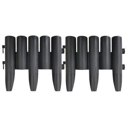 Lawn Edgings 36 pcs Anthracite 10 m PP