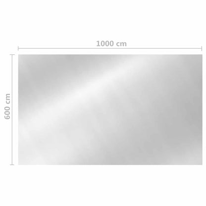93104 vidaXL Rectangular Pool Cover 1000x600 cm PE Silver