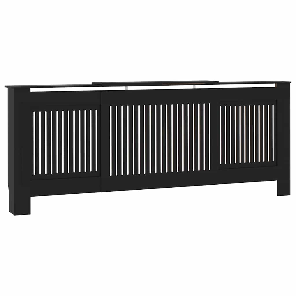 Engineered Wood Radiator Cover Black 205 cm