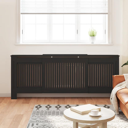 Engineered Wood Radiator Cover Black 205 cm