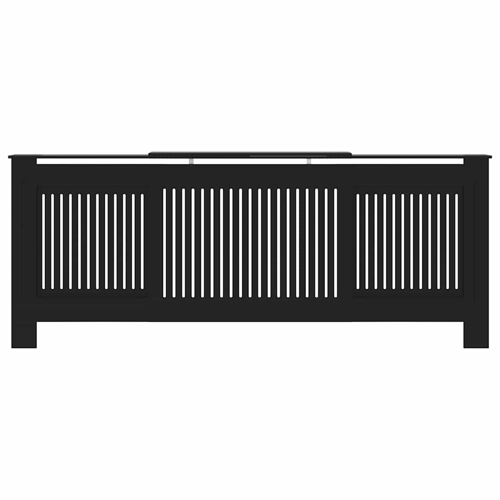 Engineered Wood Radiator Cover Black 205 cm