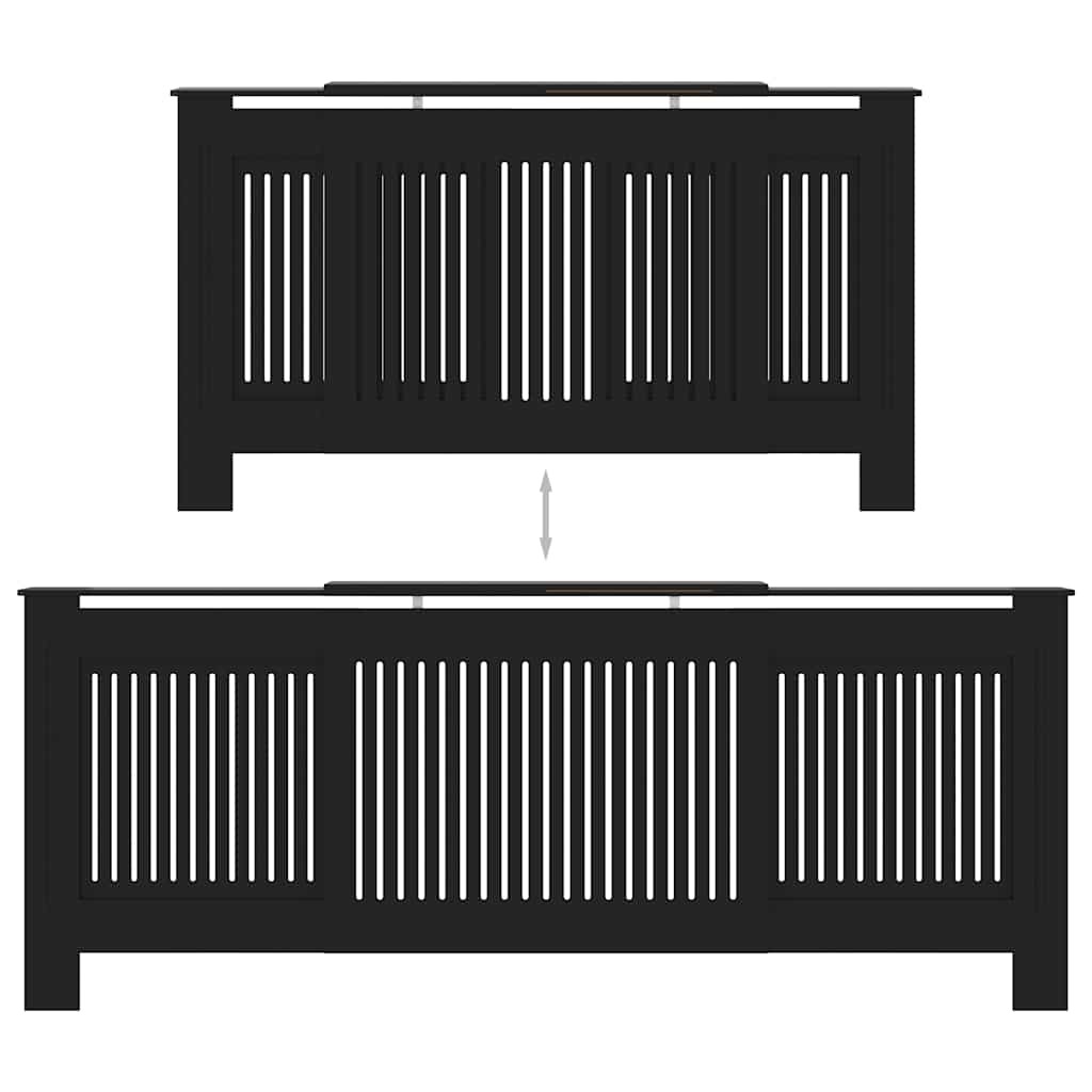 Engineered Wood Radiator Cover Black 205 cm
